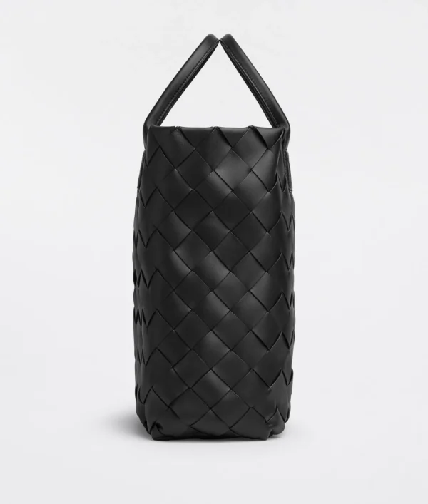 large black leather tote bag for women
