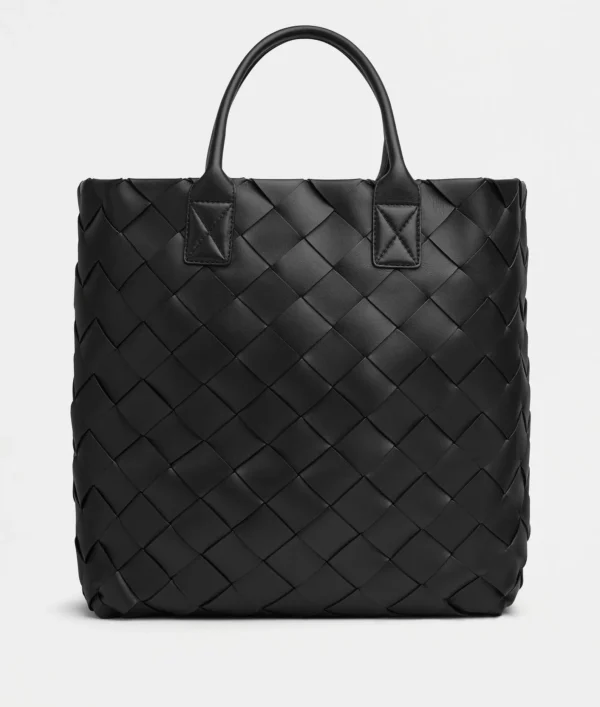 large black leather tote bag for women